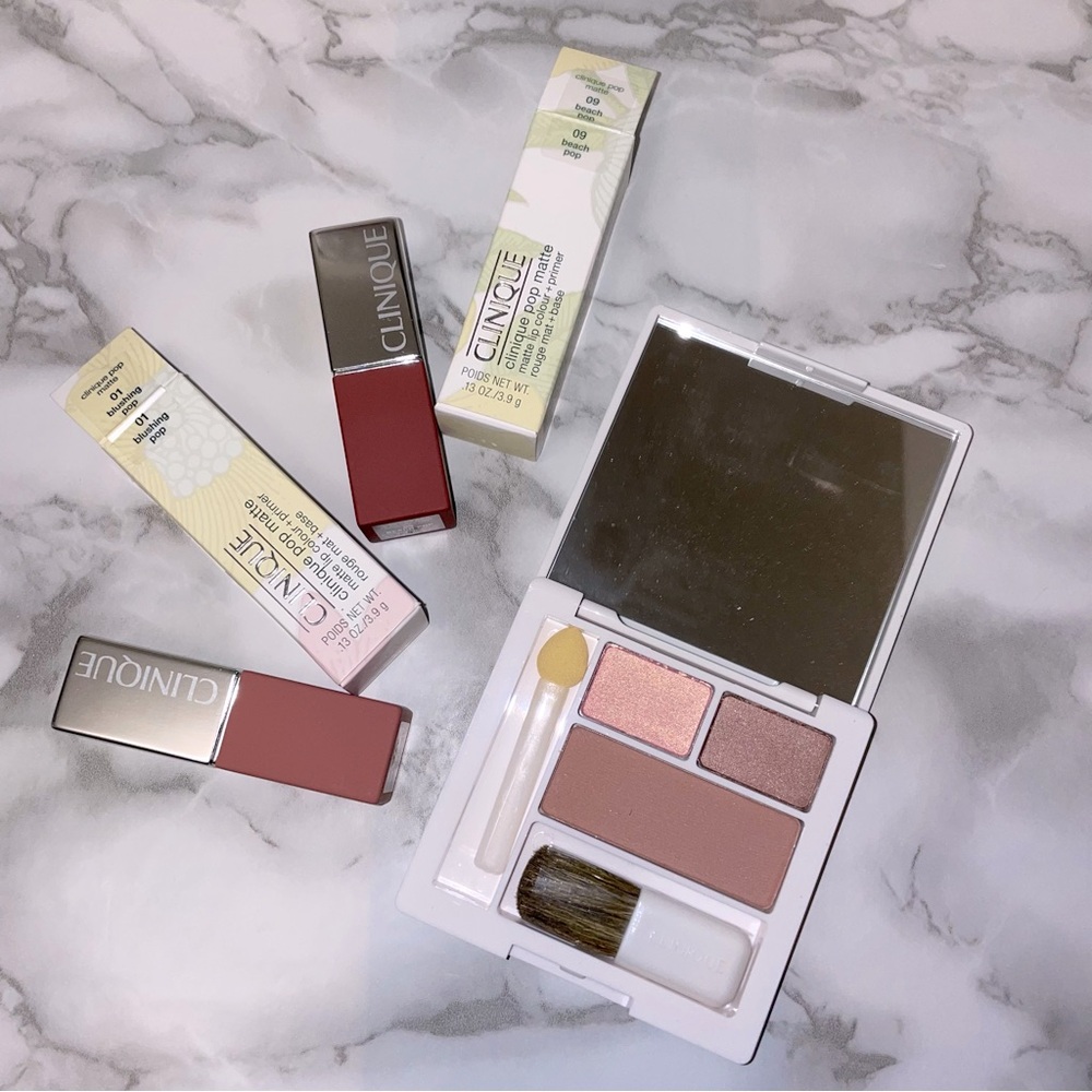 Clinique Pop Matte Lipsticks and Eyeshadow and Blusher Palette